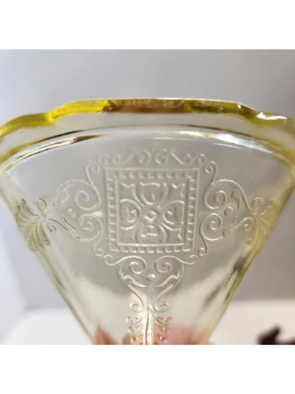 Hazel Atlas Glass Roxana Yellow Low Footed Sherbet Dish Depression Glass 1930's